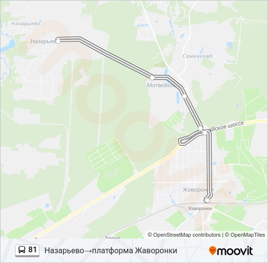 Автобус 81: карта маршрута