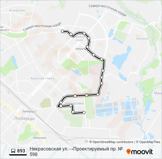 893 Bus Line Map