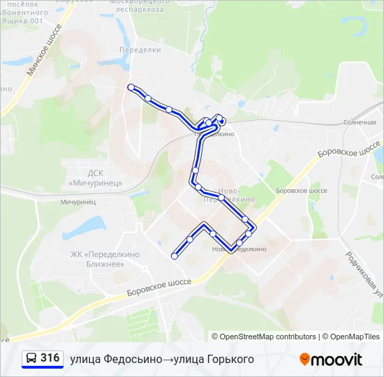 316 Bus Line Map