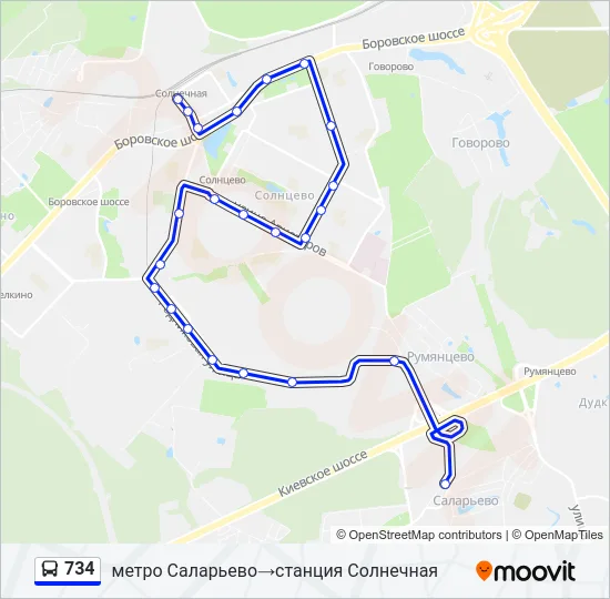 734 Bus Line Map