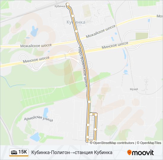 Маршрутка 15К: карта маршрута