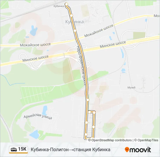 Маршрутка 15К: карта маршрута