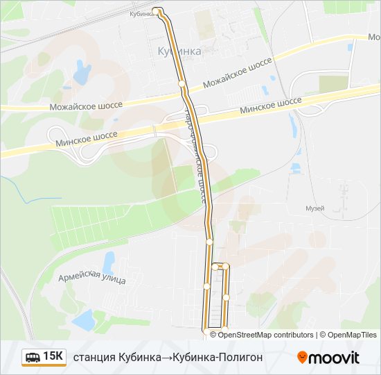 Маршрутка 15К: карта маршрута