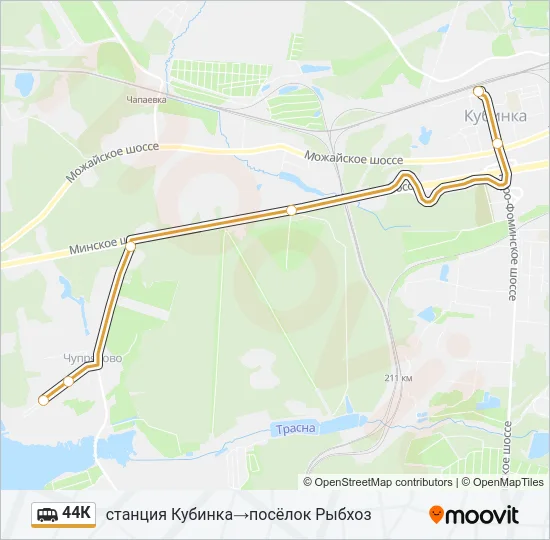 44К Shuttle Line Map