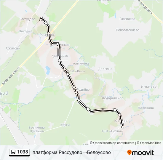 1038 Bus Line Map