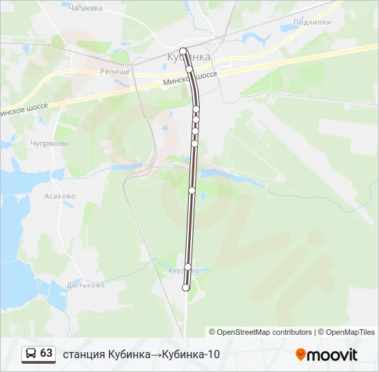 Автобус 63: карта маршрута