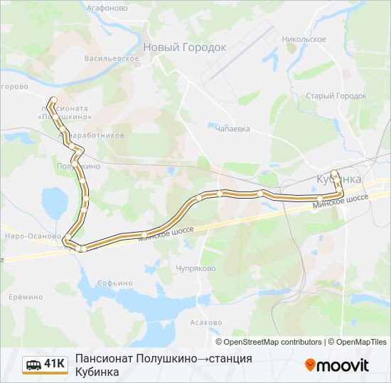 Маршрутка 41К: карта маршрута