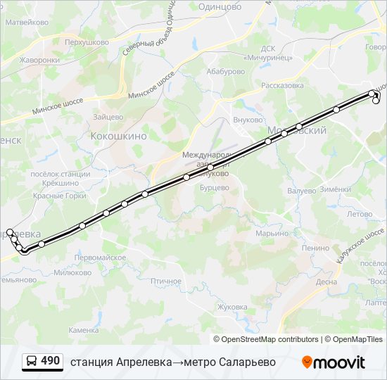 Расписание 490 саларьево