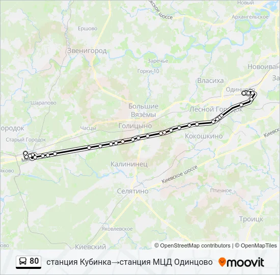 80 Bus Line Map