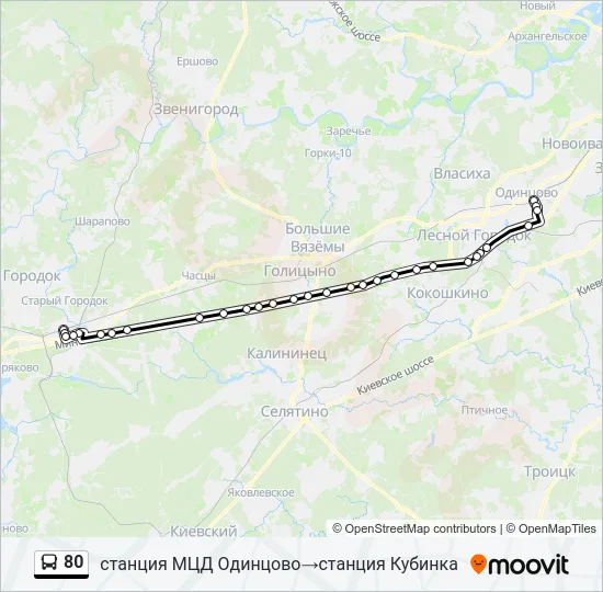 80 Bus Line Map