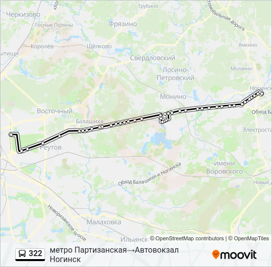 322 Bus Line Map