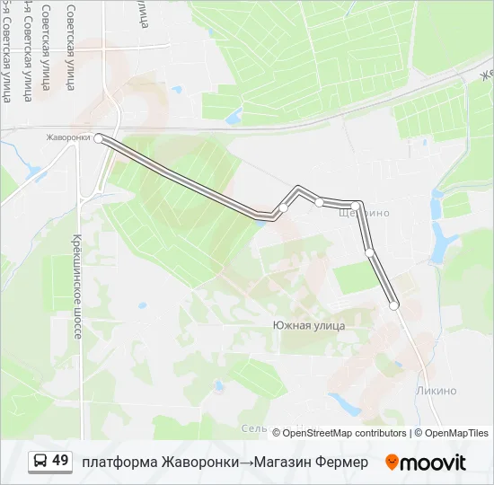 Автобус 49: карта маршрута