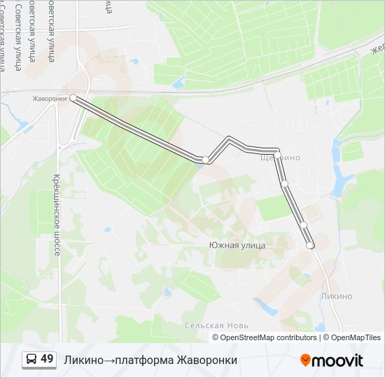 Автобус 49: карта маршрута