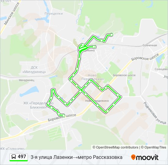 Автобус 497: карта маршрута