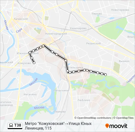 Т38 Bus Line Map