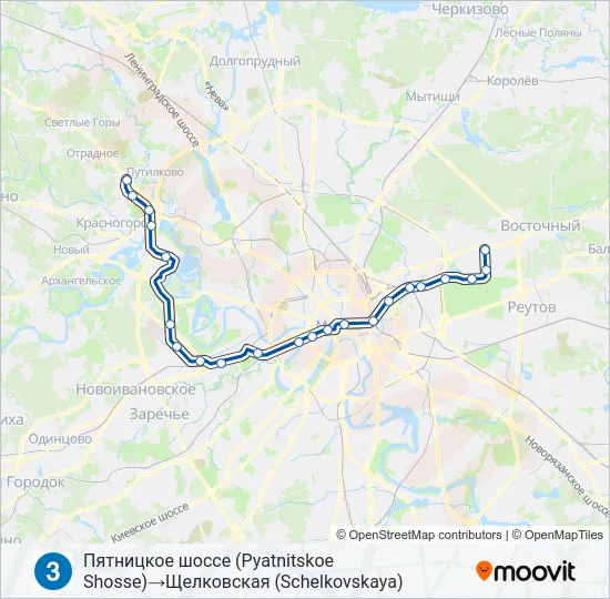 Метро 3: карта маршрута