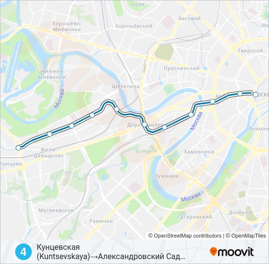 Метро 4: карта маршрута
