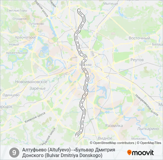 Метро 9: карта маршрута
