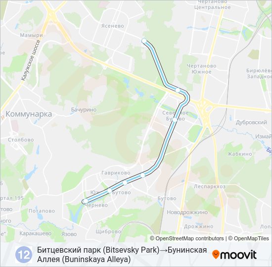 Метро 12: карта маршрута