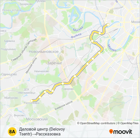 8А Metro Line Map