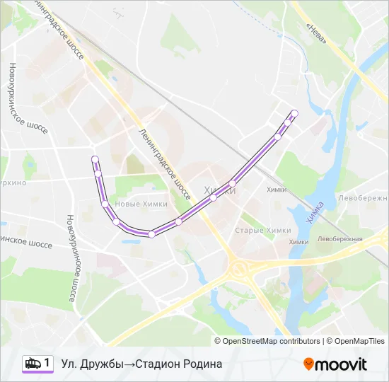 Троллейбус 1: карта маршрута