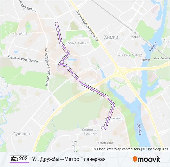 Троллейбус 202: карта маршрута