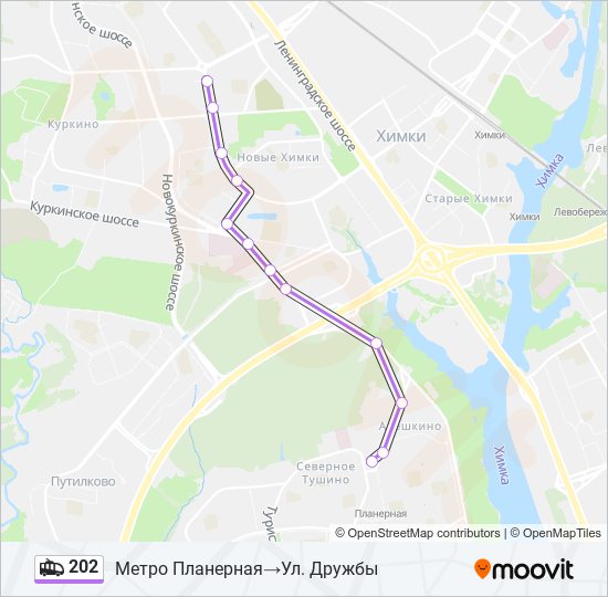 202 trolleybus Line Map