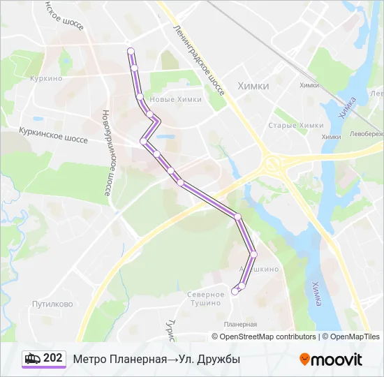 202 Trolleybus Line Map