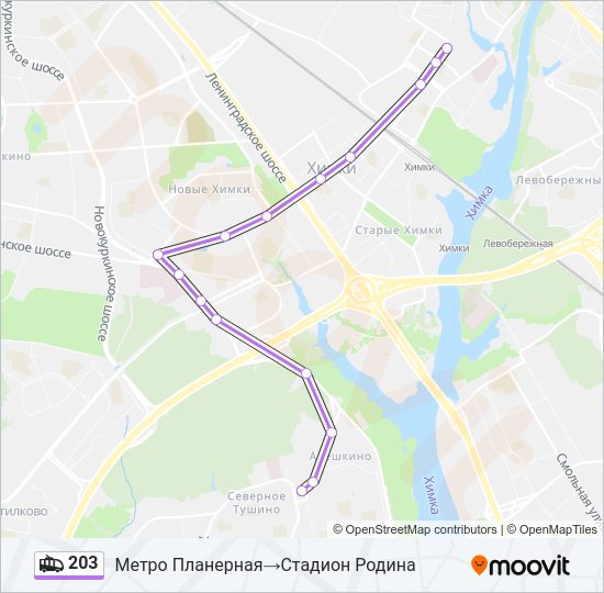Троллейбус 203: карта маршрута