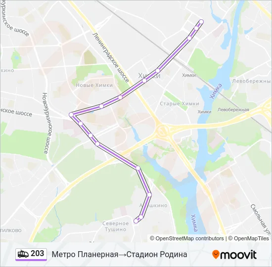 203 Trolleybus Line Map