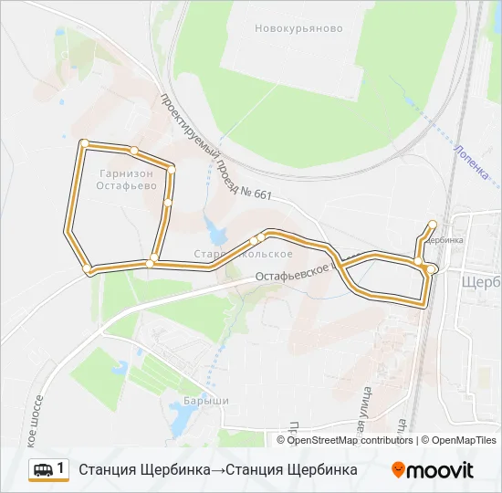 1 Shuttle Line Map