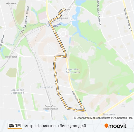 Маршрутка 1М: карта маршрута