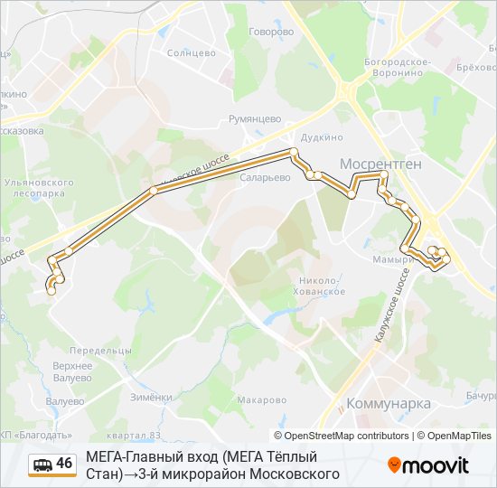 46 shuttle Line Map