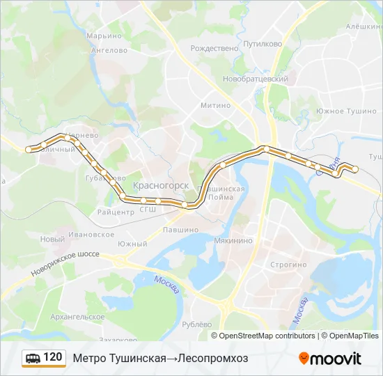 120 Shuttle Line Map