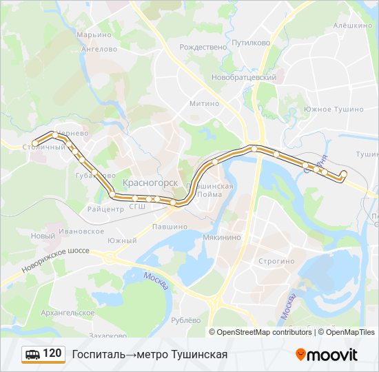 Маршрутка 120: карта маршрута