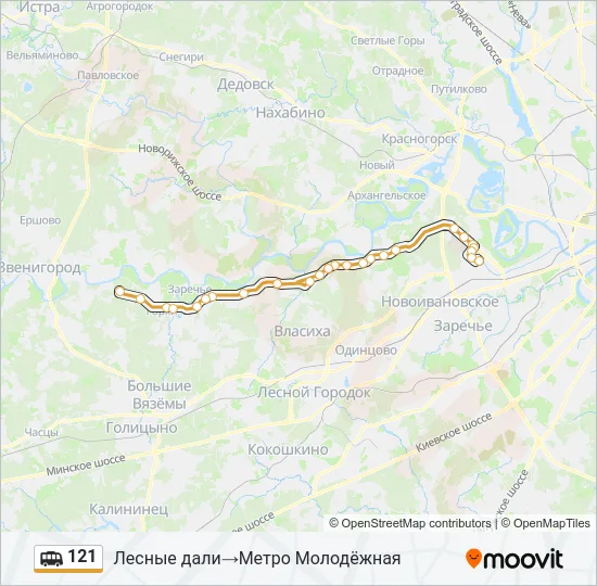 121 Shuttle Line Map