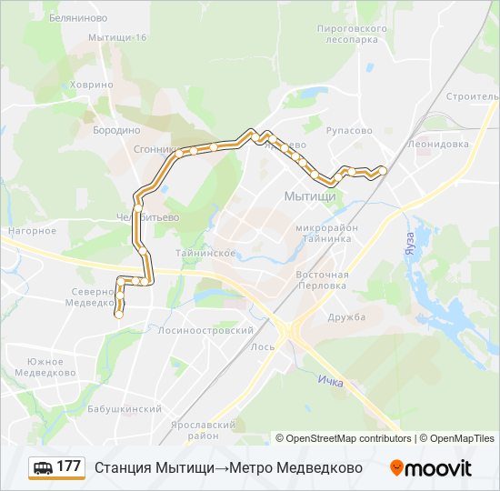 177 shuttle Line Map