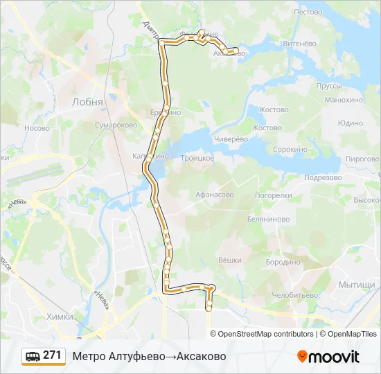 Маршрутка 271: карта маршрута