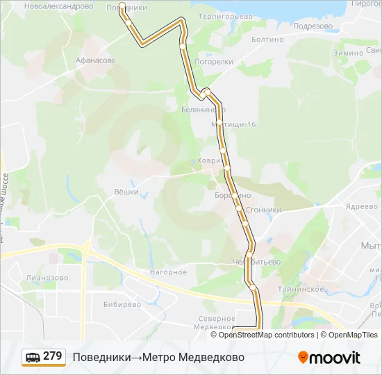 279 Shuttle Line Map