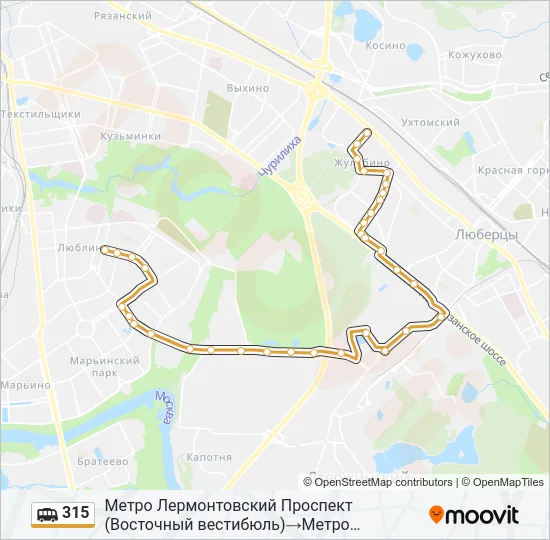 315 Shuttle Line Map