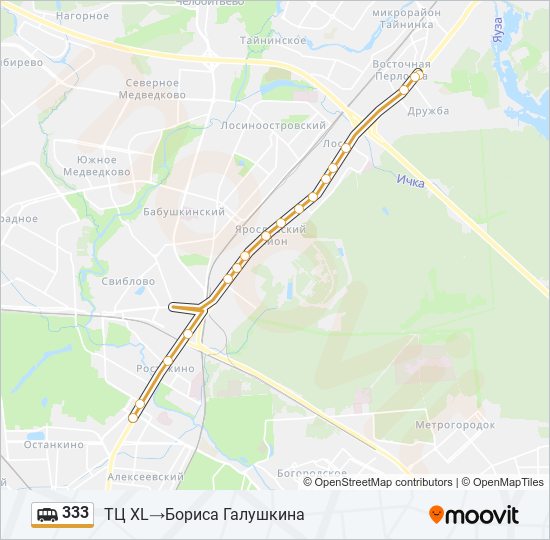 333 shuttle Line Map