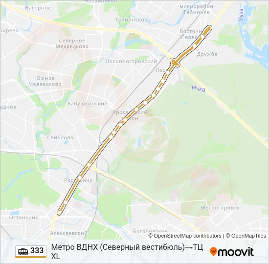 333 Shuttle Line Map