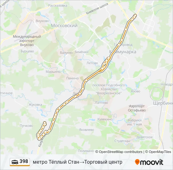 Маршрутка 398: карта маршрута