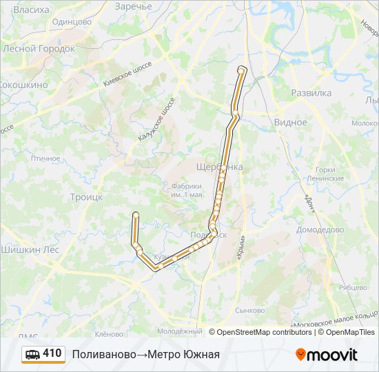Маршрутка 410: карта маршрута