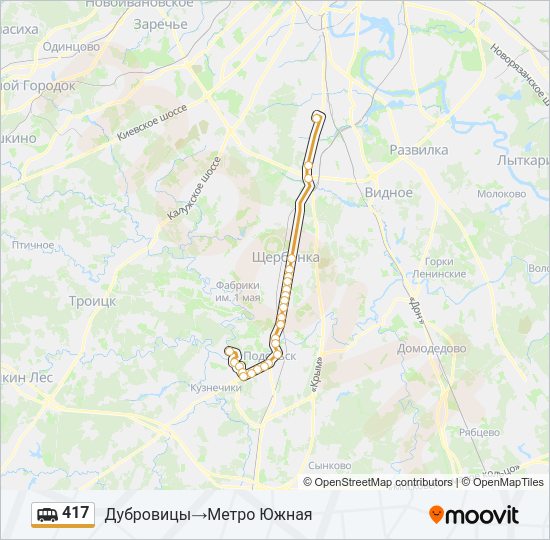 Маршрутка 417: карта маршрута