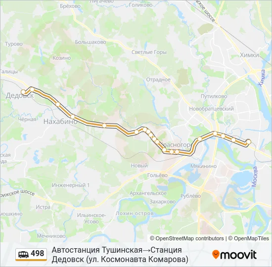 Маршрутка 498: карта маршрута
