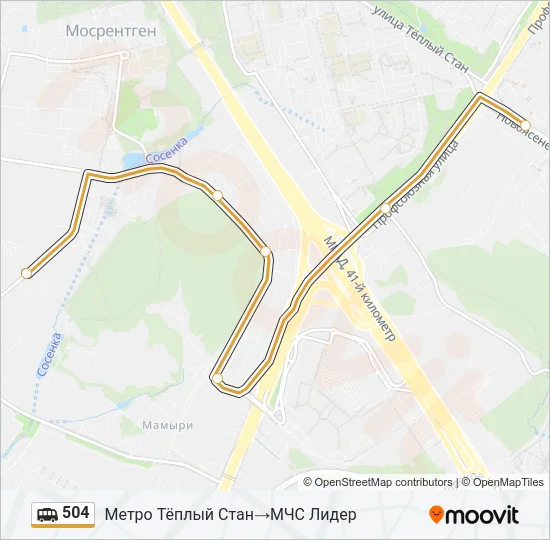 504 Shuttle Line Map