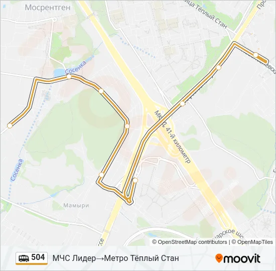 504 Shuttle Line Map