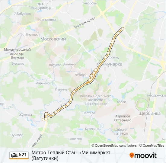 521 Shuttle Line Map