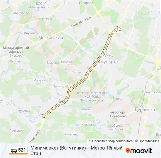 521 shuttle Line Map